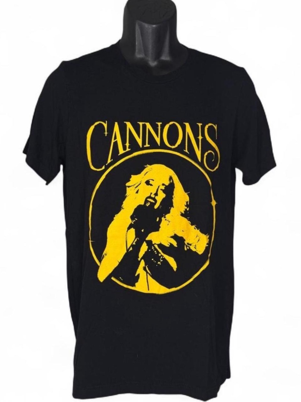 Cannons Band Concert T Shirt Mens Medium Black Yellow Michelle Joy Indie Rock
